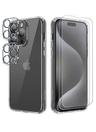 "ELTRAZONE Designed for iPhone 13 Case â Clear 5-in-1 Non-Yellowing Case with 2X Tempered Glass Screen and 2X Camera Lens Protectors, Shockproof with Air-Guard Corners (Non MagSafe)" - pzsku/ZEC03CC2A964AC82D195BZ/45/_/1737862768/3f389bdd-bfd8-4d0d-a23c-9cccda3f4098