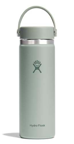 Hydro Flask Water Bottle Insulated Stainless Steel Wide Mouth Flex Lid Non Spill Leakproof and Refillable in 20 Oz Tonal Agave - Image 1