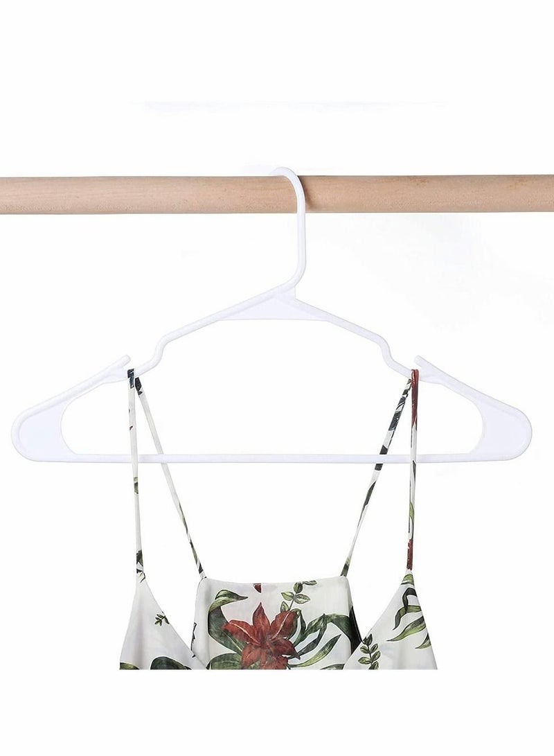 Y&D Plastic Hangers with Hooks, Clothes Lightweight Space Saving Hangers, Standard for Tubular Durable, Slim and Sleek (White, 10 Pack) - Image 2
