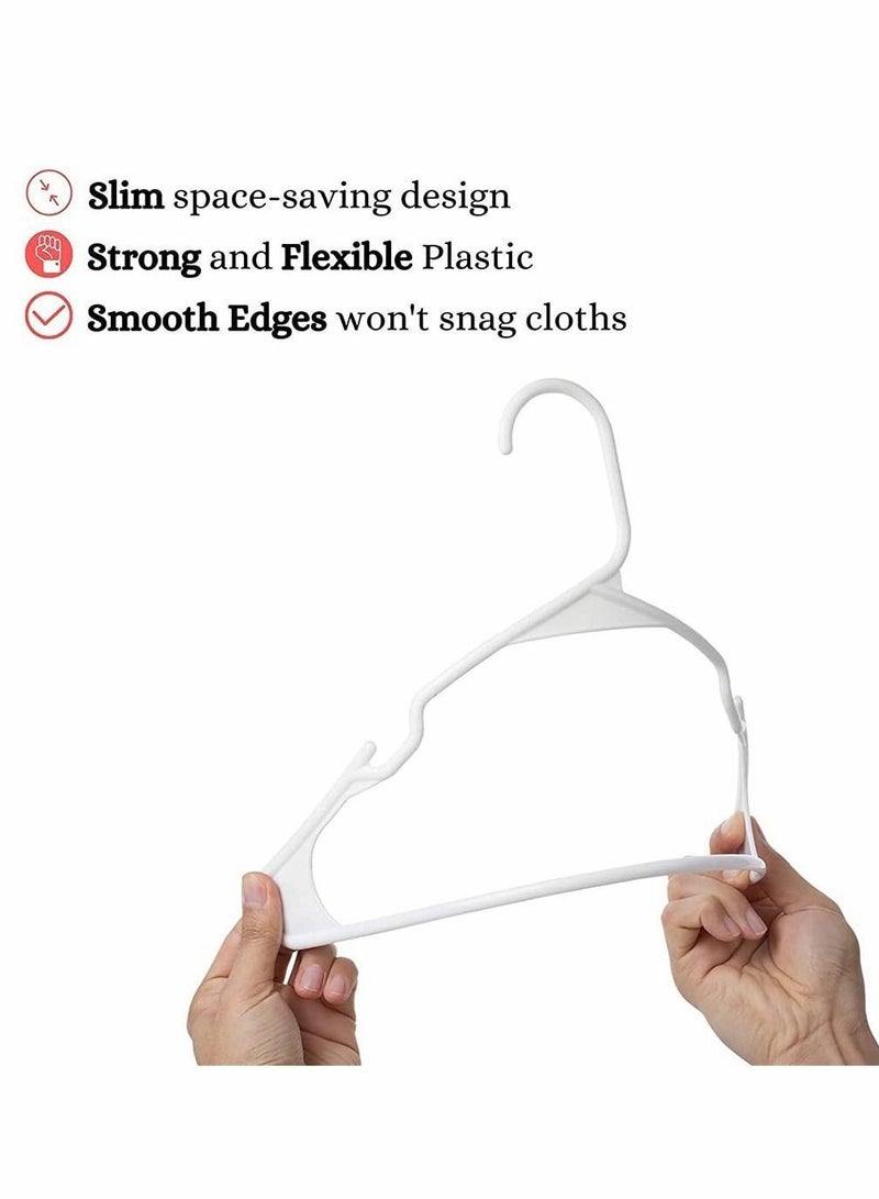 Y&D Plastic Hangers with Hooks, Clothes Lightweight Space Saving Hangers, Standard for Tubular Durable, Slim and Sleek (White, 10 Pack) - Image 3