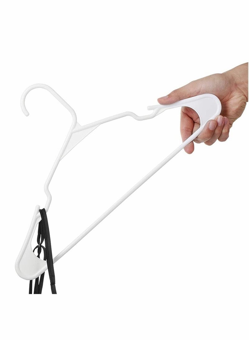 Y&D Plastic Hangers with Hooks, Clothes Lightweight Space Saving Hangers, Standard for Tubular Durable, Slim and Sleek (White, 10 Pack) - Image 4