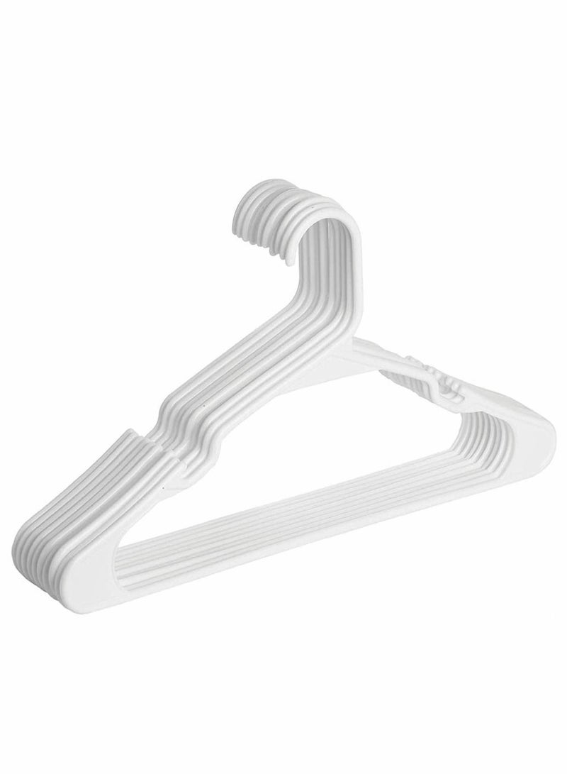 Y&D Plastic Hangers with Hooks, Clothes Lightweight Space Saving Hangers, Standard for Tubular Durable, Slim and Sleek (White, 10 Pack) - Image 1