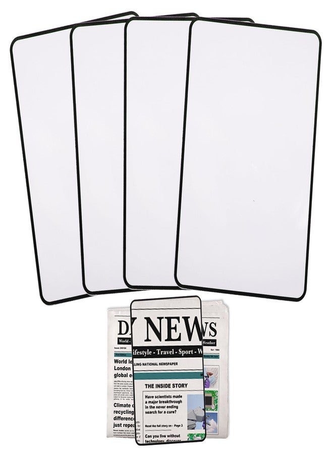 Dimeho 4 Pcs Page Magnifying Sheet 4X Lightweight Full Page Magnifier Clear Optical Fresnel Lens for Reading Small Prints Maps Books People with Low Vision Elderly Reading Small Prints - Image 1