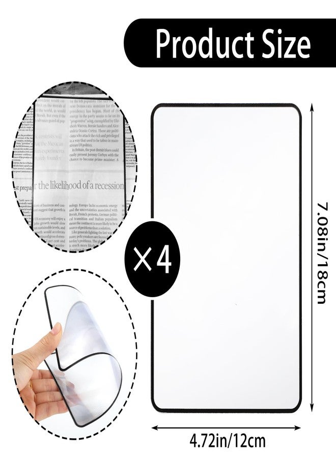 Dimeho 4 Pcs Page Magnifying Sheet 4X Lightweight Full Page Magnifier Clear Optical Fresnel Lens for Reading Small Prints Maps Books People with Low Vision Elderly Reading Small Prints - Image 2