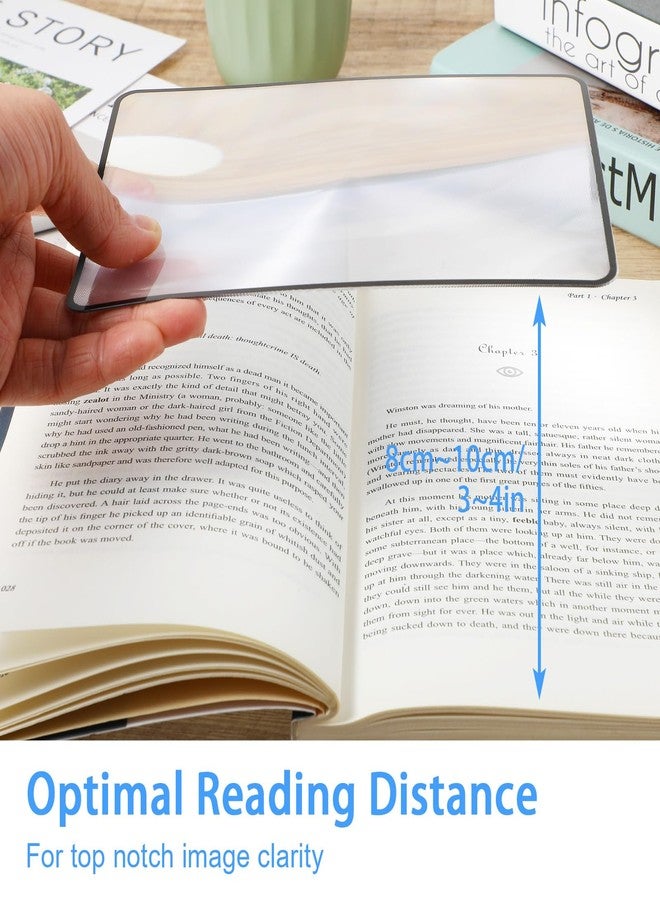 Dimeho 4 Pcs Page Magnifying Sheet 4X Lightweight Full Page Magnifier Clear Optical Fresnel Lens for Reading Small Prints Maps Books People with Low Vision Elderly Reading Small Prints - Image 5