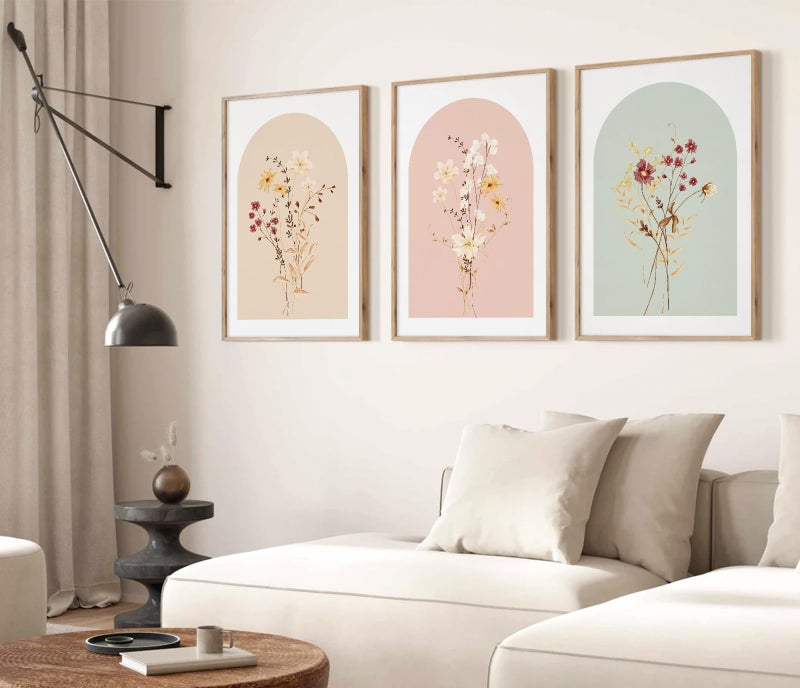 Tanmart Watercolor Flower Wall Art Set of 3 Wildflower Floral Wall Decor Pictures Botanical Canvas Wall Art Vintage Prints Boho Flower Painting Minimalist Floral Poster for Room Bedroom 16x24 Inch Unframed - Image 4