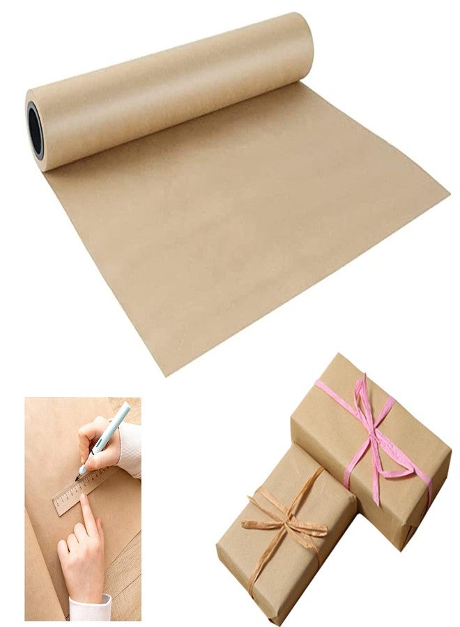 Shinok Brown Kraft Paper Roll - 15" x 33'(400") Brown Wrapping Paper for Packing Moving Small Craft Paper Roll for Gift Wrapping Art Christmas - Image 1