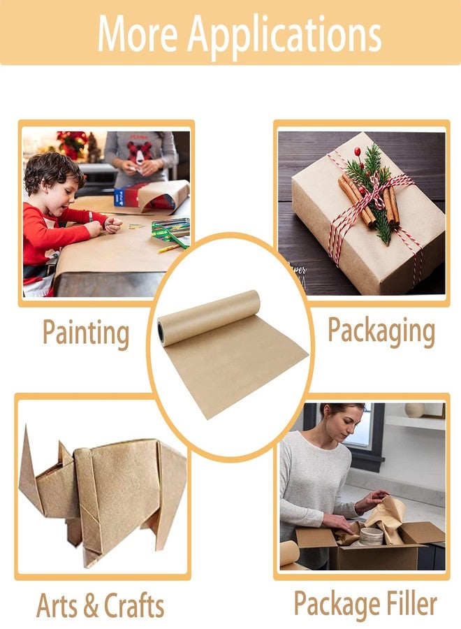 Shinok Brown Kraft Paper Roll - 15" x 33'(400") Brown Wrapping Paper for Packing Moving Small Craft Paper Roll for Gift Wrapping Art Christmas - Image 3