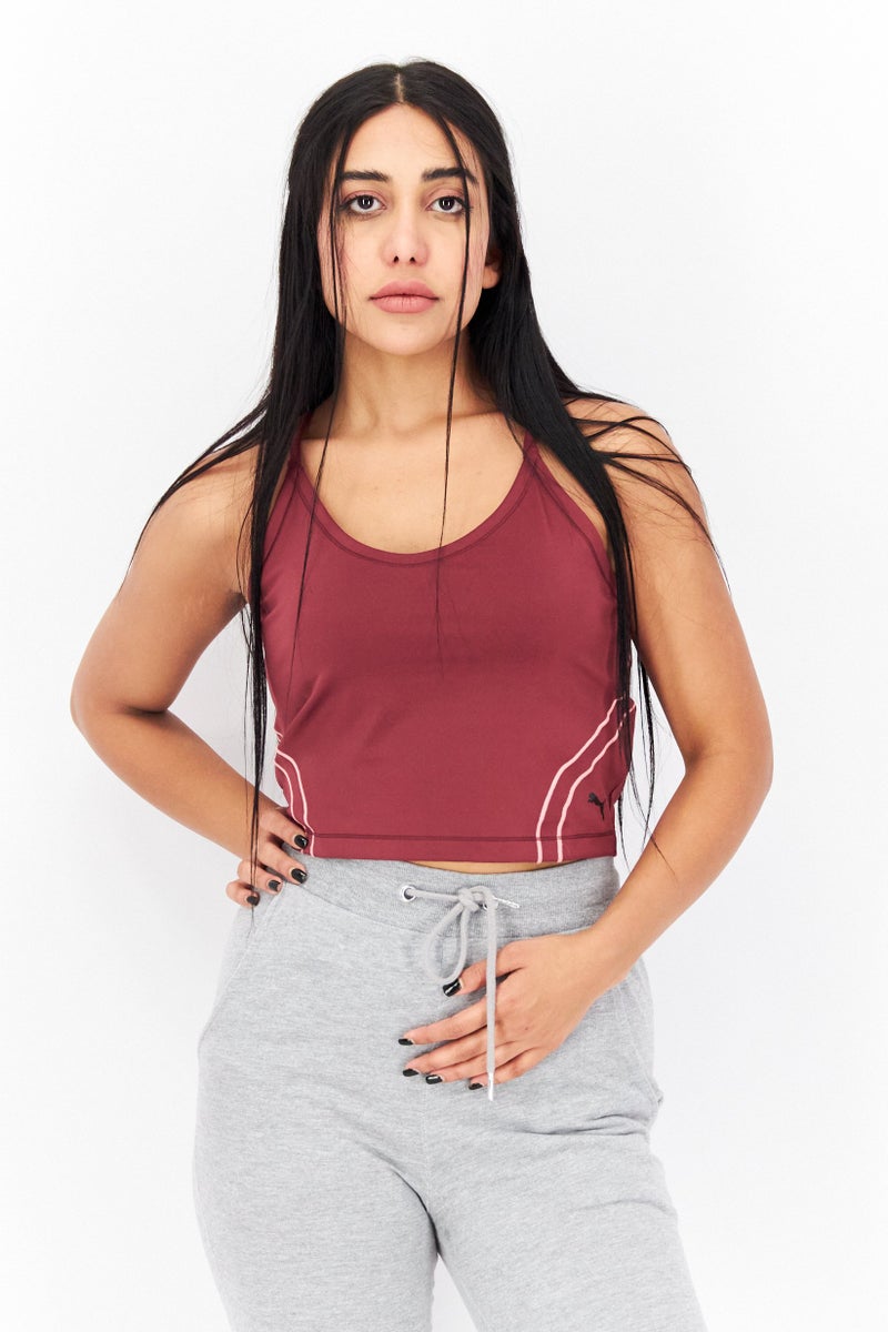 PUMA Women Sportswear Fit Sleeveles Training Top, Maroon - Image 1