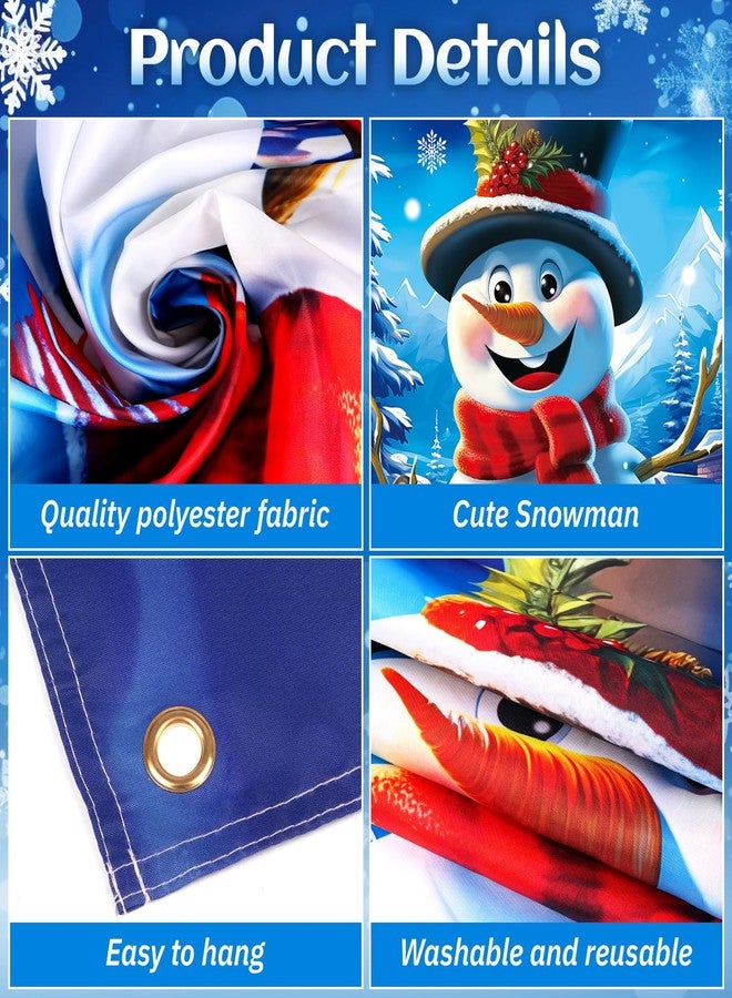 LOAVER Christmas Door Cover Snowman Decoration,Large Snowman Door Hanging Backdrop for Winter Party Christmas Indoor Outdoor Banner Holiday Decoration,70.8 x 35.4 Inch - Image 3