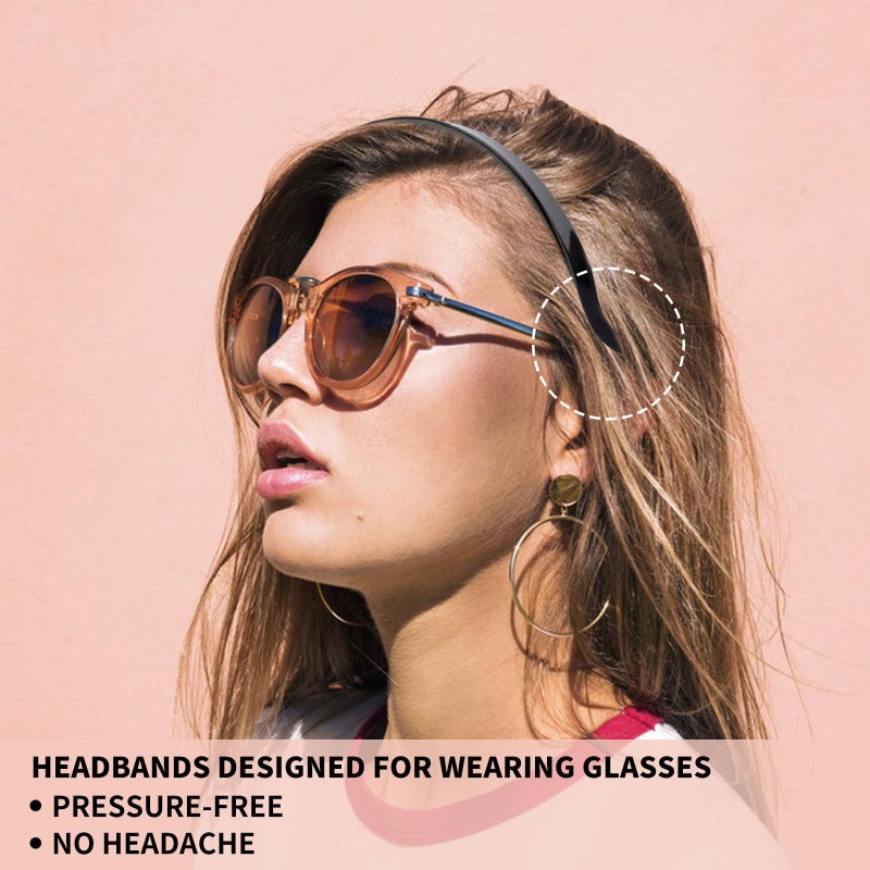 Canitor Sunglasses Headband for Women Wavy Thin Tortoise Shell Headbands Comfortable No-pressure Fashion Headbands Non-slip Headband for Glasses Wearers Hair Accessories - Image 2