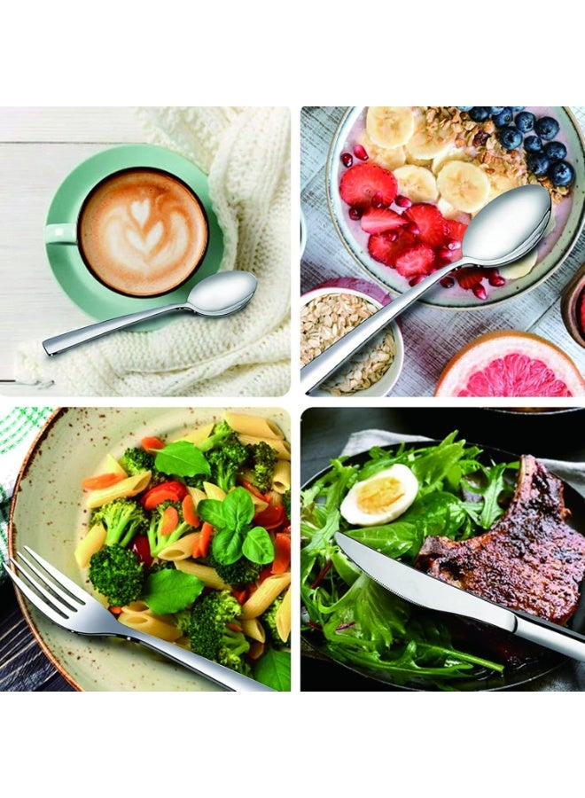 بلومنغ تايم أدوات مائدة من الفولاذ المقاوم للصدأ 24 قطعة هدية مجموعة صناديق ، سكين ستيك الغربية ، شوكة وملعقة مجموعة أدوات المائدة ، أدوات المائدة رف هدية مجموعة صناديق - Image 2