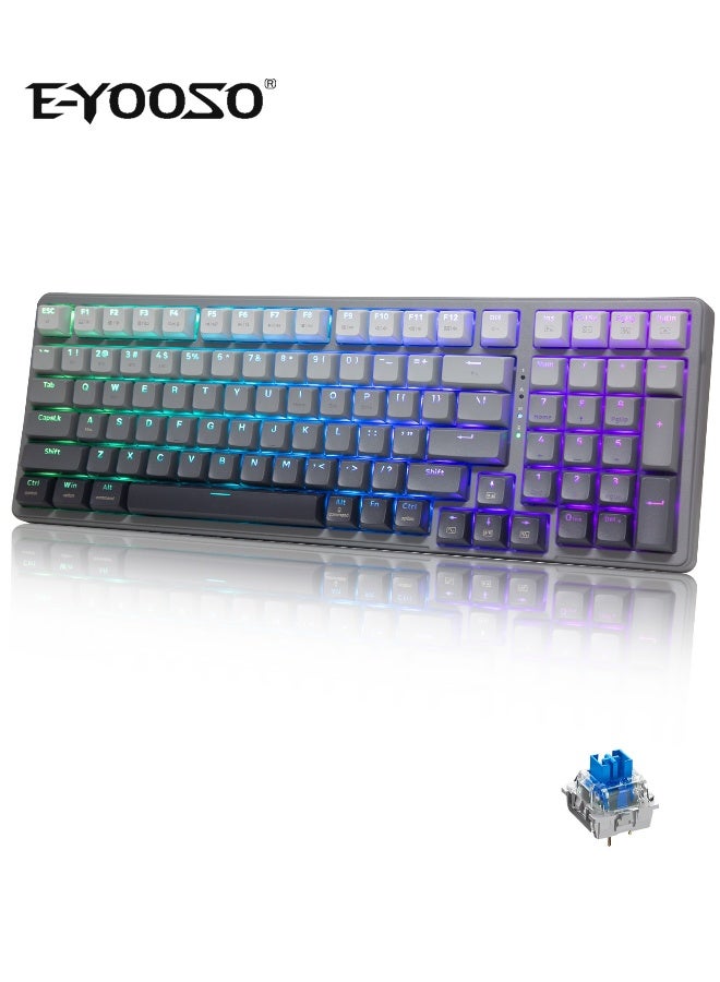 Z-99 Wireless Mechanical Keyboard, Tri-Mode Bluetooth 5.0/2.4GHz/USB-C, Hot-Swappable Clicky Blue Switches, Gasket-Mounted, RGB Backlit for PC, Tablet, PS, Xbox - Image 1