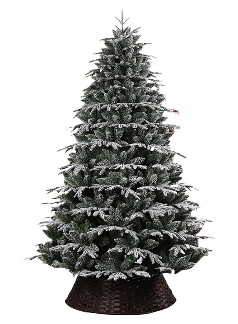 AUTOYSUR White Christmas Tree Flocked Spruce Snowy Holiday Xmas Tree for Home and Office 120cm/ 150cm/ 180cm/ 210cm/ 240cm Tall,Easy Assembly,Metal Stand - Image 1