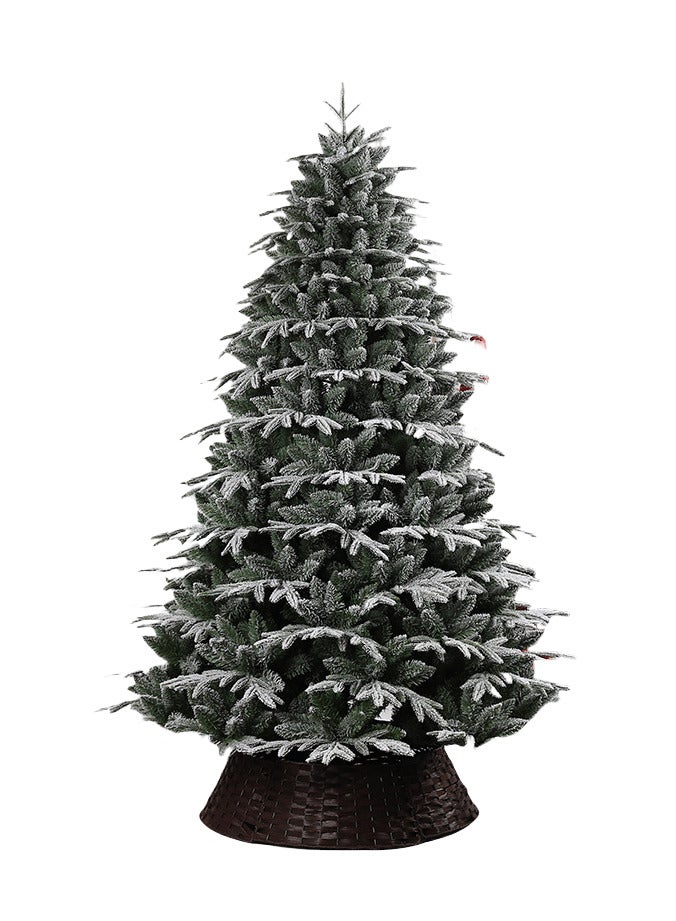 AUTOYSUR White Christmas Tree Flocked Spruce Snowy Holiday Xmas Tree for Home and Office 120cm/ 150cm/ 180cm/ 210cm/ 240cm Tall,Easy Assembly,Metal Stand - Image 1