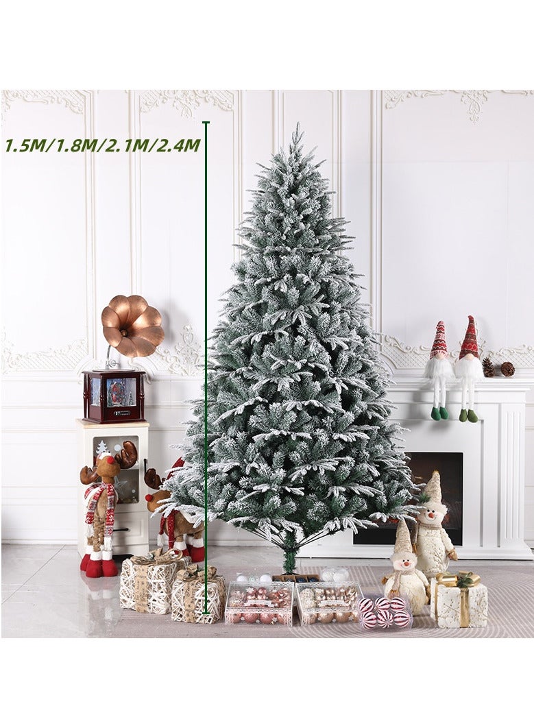 AUTOYSUR White Christmas Tree Flocked Spruce Snowy Holiday Xmas Tree for Home and Office 120cm/ 150cm/ 180cm/ 210cm/ 240cm Tall,Easy Assembly,Metal Stand - Image 4