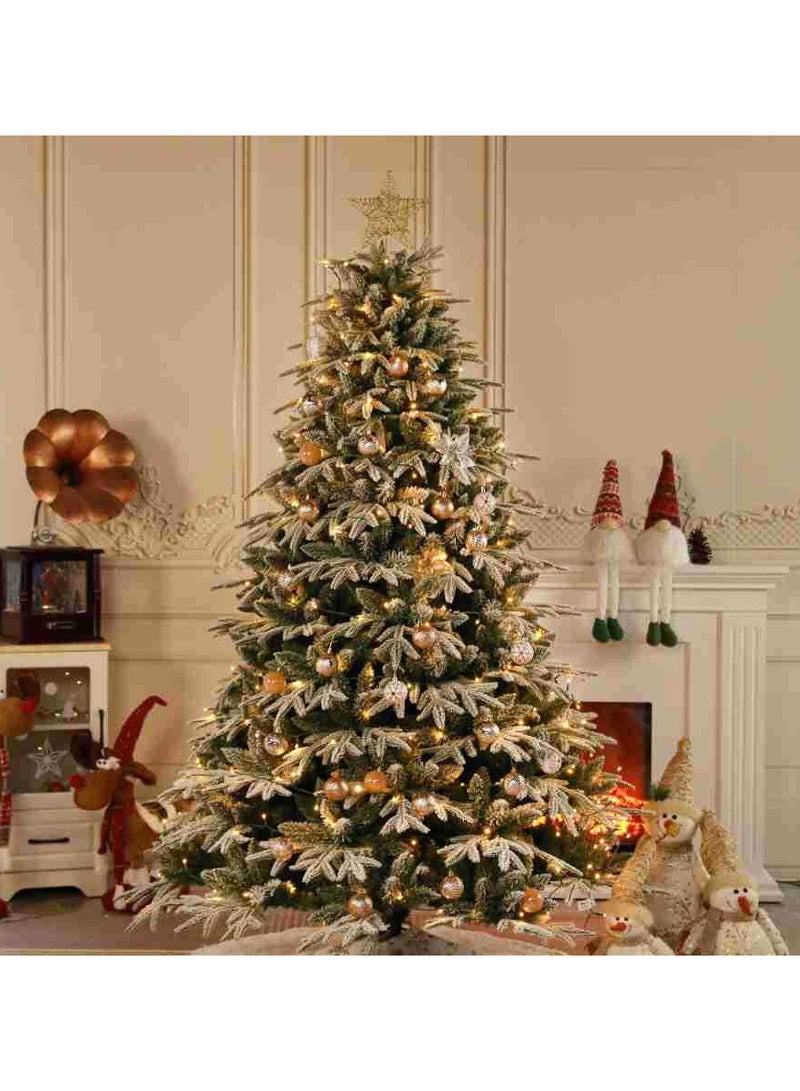 AUTOYSUR White Christmas Tree Flocked Spruce Snowy Holiday Xmas Tree for Home and Office 120cm/ 150cm/ 180cm/ 210cm/ 240cm Tall,Easy Assembly,Metal Stand - Image 2