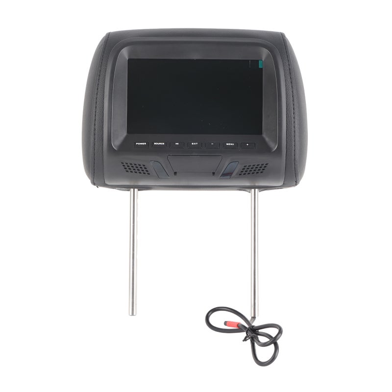 7in Car Headrest Monitor: 800 X 480 HD Resolution, Adjustable Brightness - Universal Fit, Simple Installation, ABS + Faux Leather, Black for Long-Distance Car Travel, Most Vehicle Models - Image 2