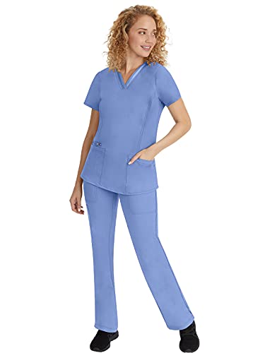 Healing Hands Scrub Top for Women with 3 Pockets and Easy Care, 2-Way Stretch Fabric Plus Size 2278, 4XL, Ceil - Image 3