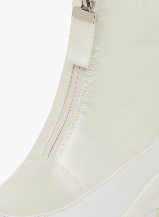 Celeste Women's Textured High Shaft Boots with Zip Closure - Image 4