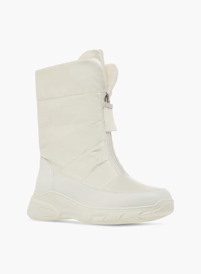 Celeste Women's Textured High Shaft Boots with Zip Closure  - Image 1