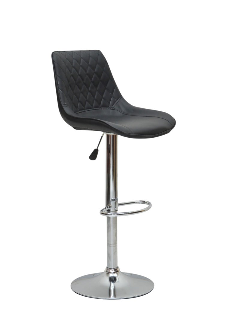 KARNAK 2-Pieces Bar Stools PU Leather Swivel Breakfast Chairs Adjustable Swivel Stylish Pub Chairs, Counter Chairs, Height Home Kitchen, Dining Room, Island And Home Bar 322 Color Black  - Image 2