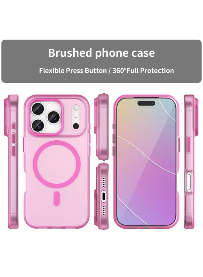 عام غطاء هاتف لآيفون 17 برو 6.3 بوصة، متوافق مع ماج سيف المغناطيسي، حامي شاشة زجاج مقوى، غلاف خلفي نصف شفاف غير لامع مقاوم للصدمات لآيفون 17 برو للنساء والرجال. - Image 2