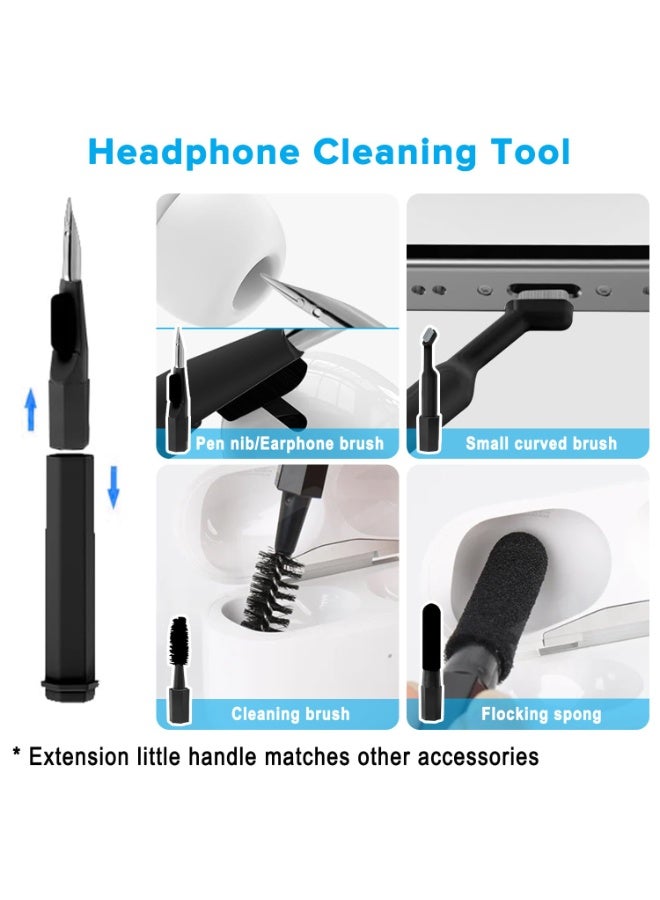 جودي مجموعة تنظيف الأجهزة الإلكترونية 20 في 1، مجموعة تنظيف لوحة المفاتيح، أداة تنظيف محمولة متعددة الوظائف، مناسبة لشاشات الكمبيوتر/سماعات الرأس، والهواتف المحمولة، وأجهزة الكمبيوتر المحمولة، وأجهزة الكمبيوتر المكتبية، وسماعات الرأس التي تعمل بتقنية البلوتوث (أسود) - Image 3