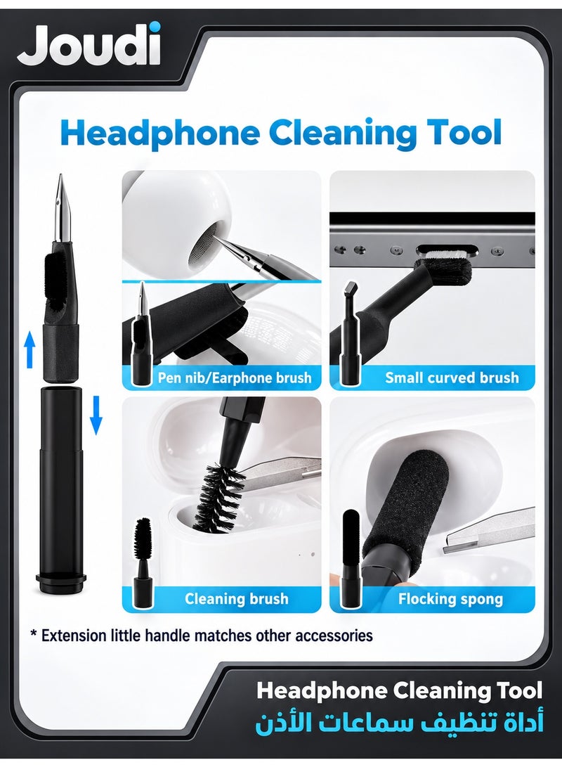 Joudi 20-in-1 Electronics Cleaning Kit, Multi-Functional Keyboard & Screen Cleaning Tool for Laptop, Phone, Earbuds, Headphones & Computer, Portable Cleaning Set, Black - Image 5