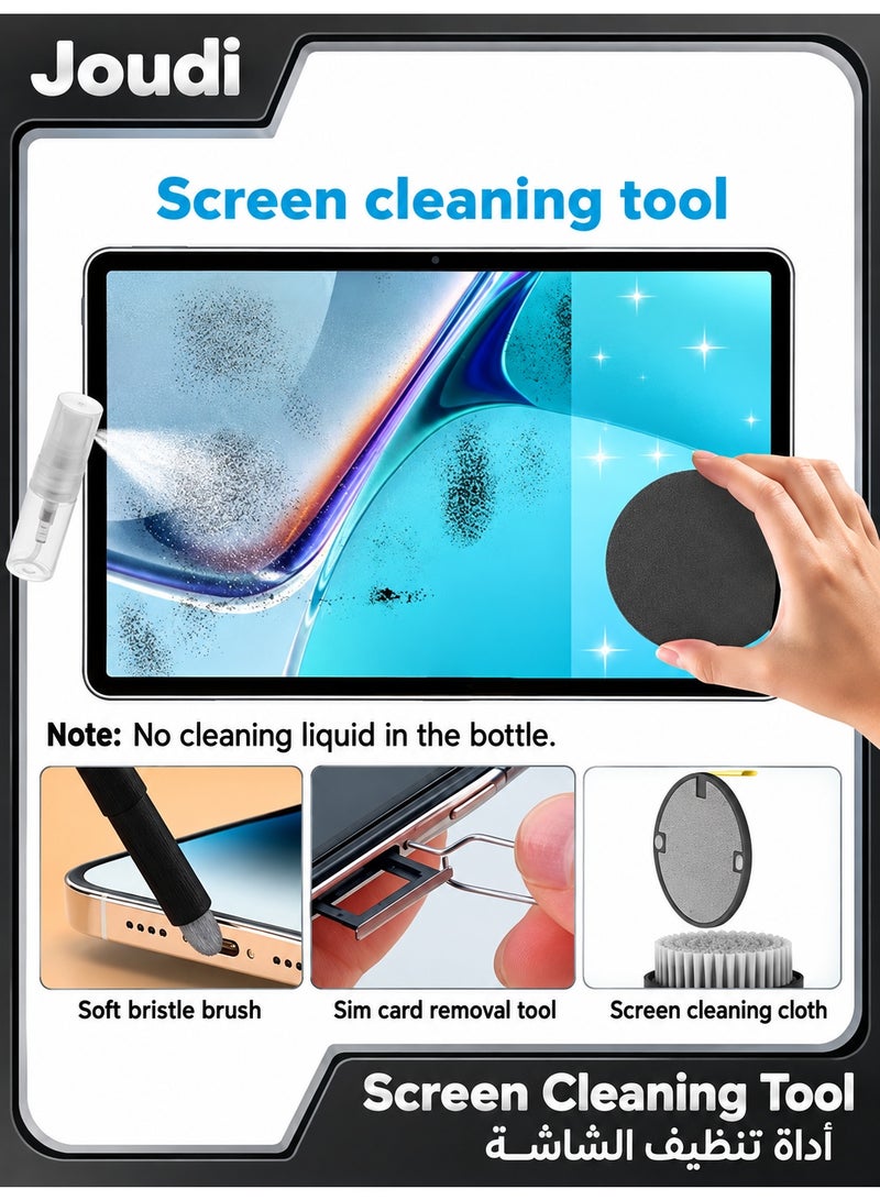 Joudi 20-in-1 Electronics Cleaning Kit, Multi-Functional Keyboard & Screen Cleaning Tool for Laptop, Phone, Earbuds, Headphones & Computer, Portable Cleaning Set, Black - Image 3