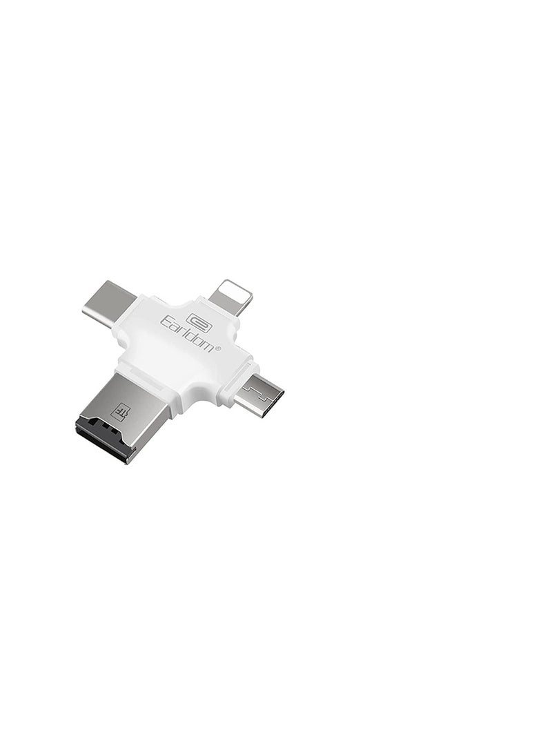 Earldom OT82 4-in-1 High-Speed Card Reader – USB, Lightning & Type-C - Image 2