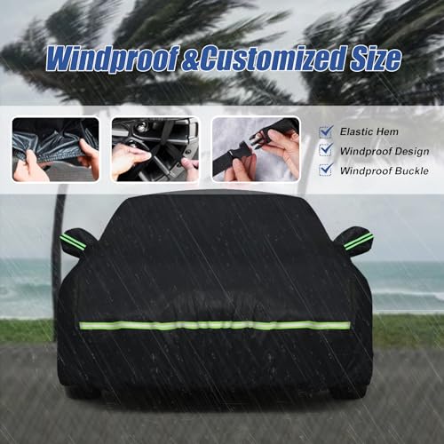 ATBKJ Waterproof Car Covers Fit for 2006-2025 Dodge Charger(Black) Custom Heavy Duty Waterproof All Weather Protection Outdoor - Image 4