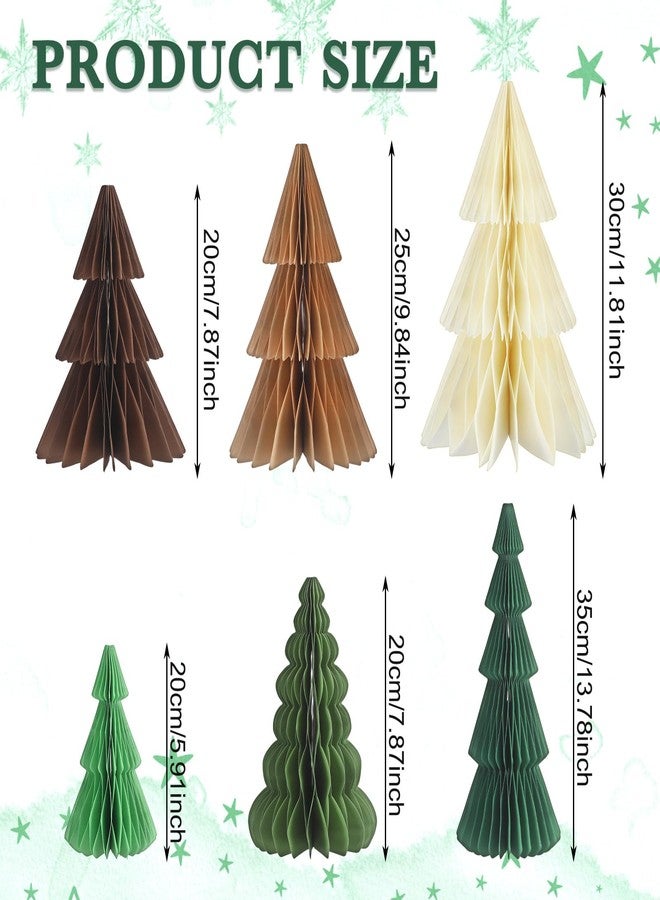 ReliThick 6 Pcs Paper Christmas Tree Decor 3D Honeycomb Trees Table Centerpiece for Modern Christmas Mantel Decorations Home Xmas Holiday Party Decorations (Multicolor) - Image 2