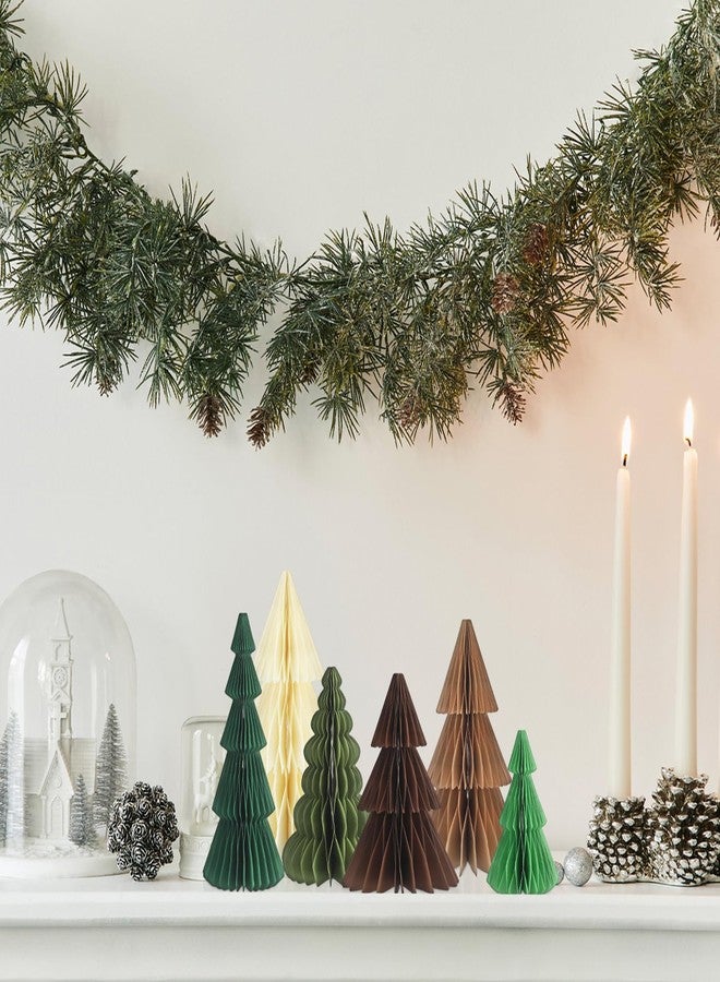 ReliThick 6 Pcs Paper Christmas Tree Decor 3D Honeycomb Trees Table Centerpiece for Modern Christmas Mantel Decorations Home Xmas Holiday Party Decorations (Multicolor) - Image 5