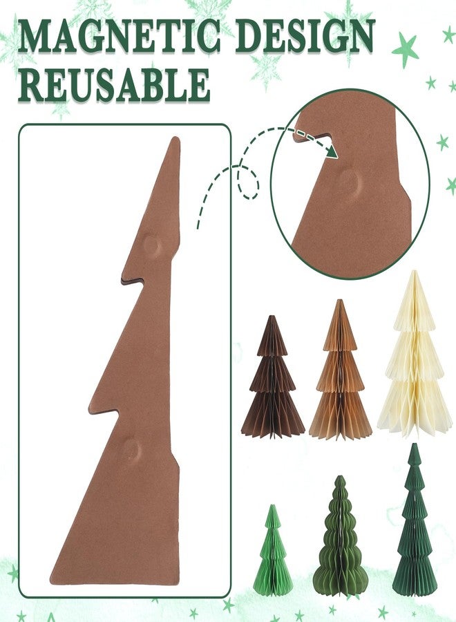 ReliThick 6 Pcs Paper Christmas Tree Decor 3D Honeycomb Trees Table Centerpiece for Modern Christmas Mantel Decorations Home Xmas Holiday Party Decorations (Multicolor) - Image 3