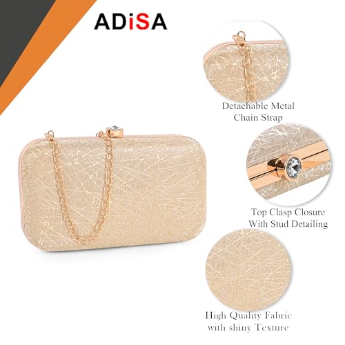 ADISA Constellation formal party clutch with gold chain for women and girls (CL106-GOL) - Image 3