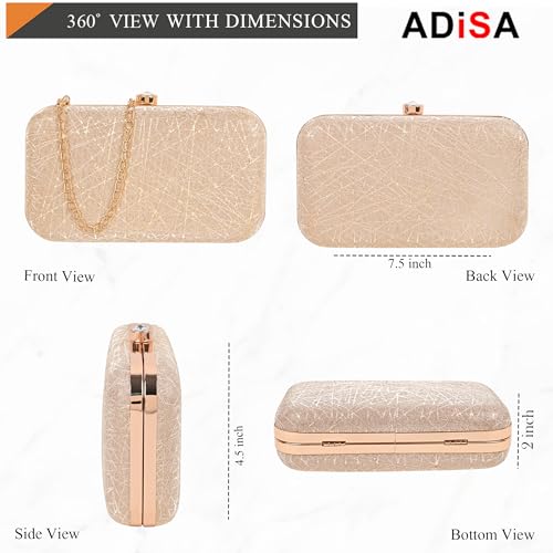 ADISA Constellation formal party clutch with gold chain for women and girls (CL106-GOL) - Image 2