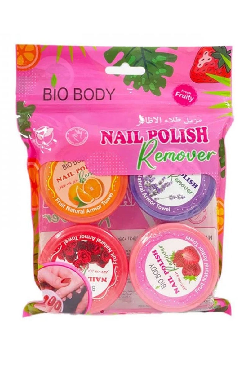 بيو مزيل طلاء الأظافر من 4 قطع متعدد الألوان
