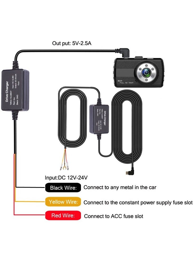 Generic Type C USB Port Dash Cam Hardwire Kit for 24H Parking Monitor (3.5m) - Image 3