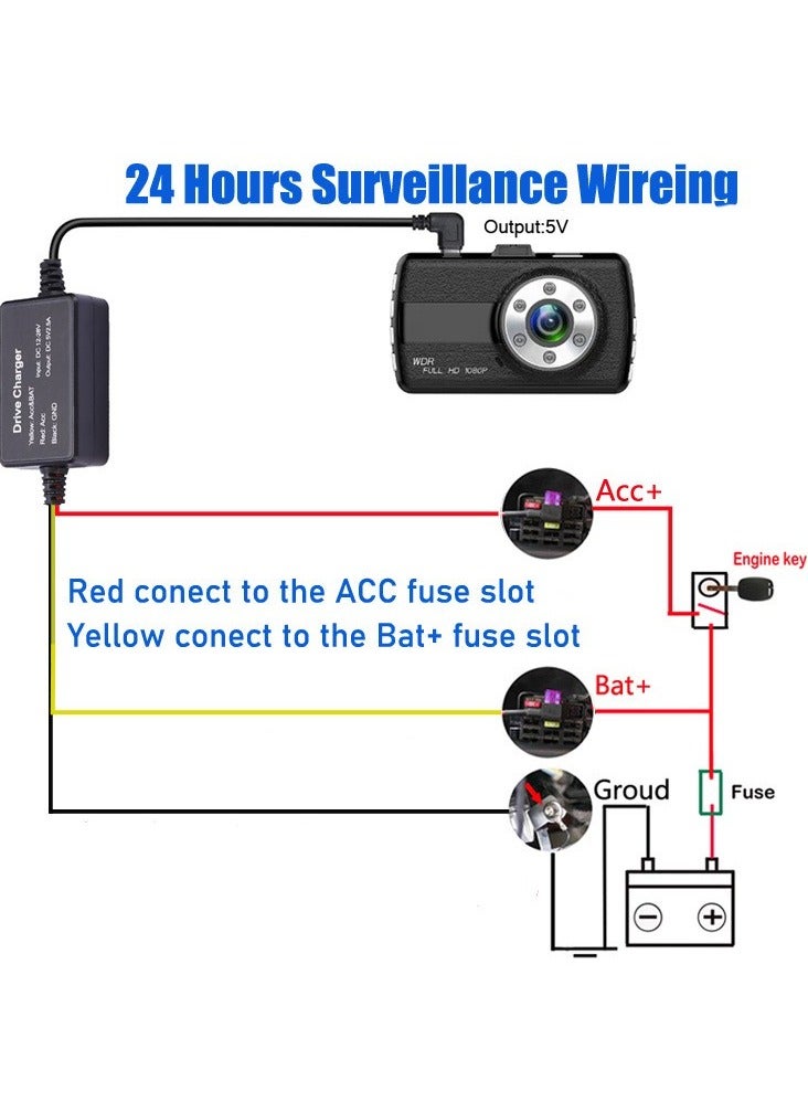 Generic Type C USB Port Dash Cam Hardwire Kit for 24H Parking Monitor (3.5m) - Image 2