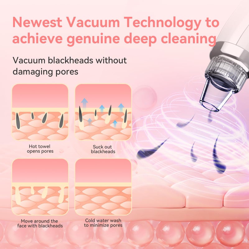 FREESHOW Blackhead Remover Pore Vacuum Upgraded Facial Pore Cleaner Electric Comedone Whitehead Extractor Tool-5 Suction Power,5 Probes,USB Rechargeable Blackhead Vacuum Kit for Women & Men - Image 5
