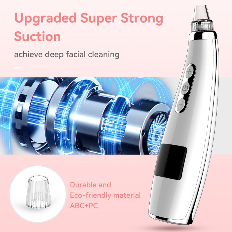 FREESHOW Blackhead Remover Pore Vacuum Upgraded Facial Pore Cleaner Electric Comedone Whitehead Extractor Tool-5 Suction Power,5 Probes,USB Rechargeable Blackhead Vacuum Kit for Women & Men - Image 2
