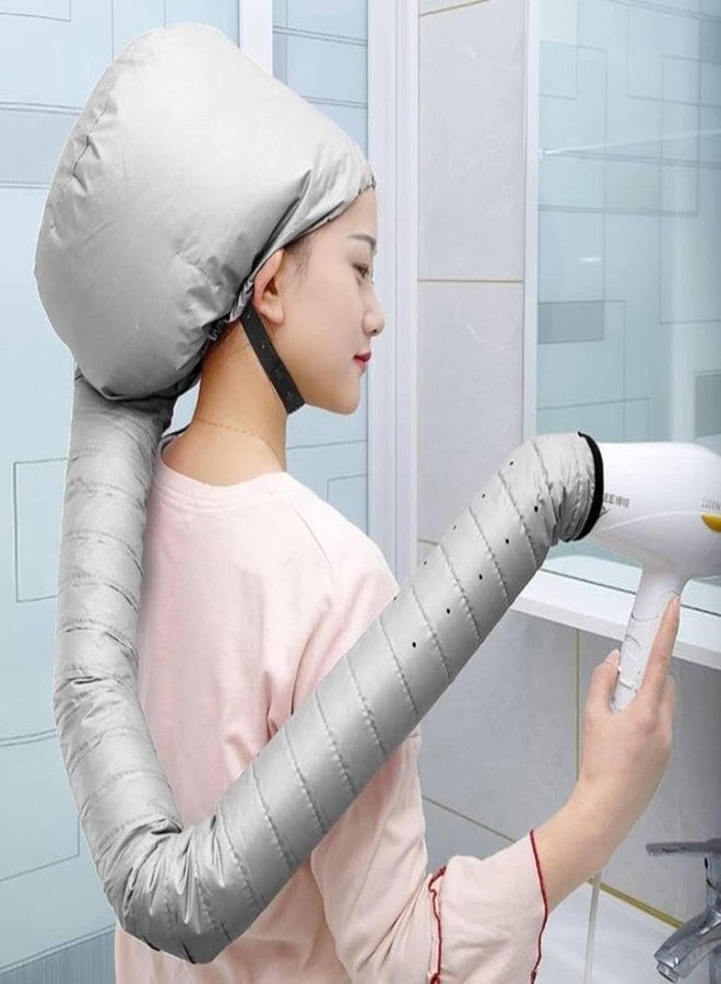 OMKRUSH Hair Dryer Cap Bonnet Hood Nylon Cap Hair Styling and Drying Hair Dryer Bonnet with Chin Strap and Longer Extended Hose More Easy to Enjoy Styling Thermal Treatment Cap - Image 2
