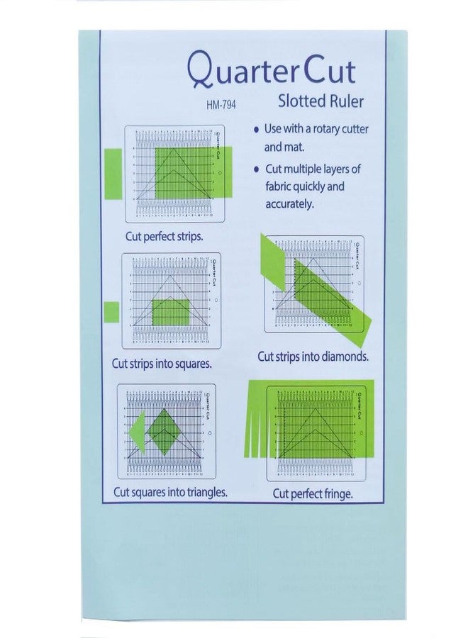 Bequilter Quarter Cut Acrylic Slotted Quilting Ruler Template for Fabric Precise Cutting, 6 x 12 inches - Image 3