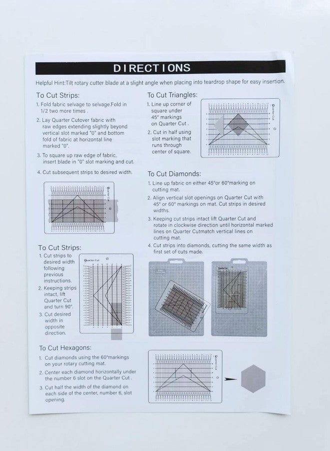 Bequilter Quarter Cut Acrylic Slotted Quilting Ruler Template for Fabric Precise Cutting, 6 x 12 inches - Image 2