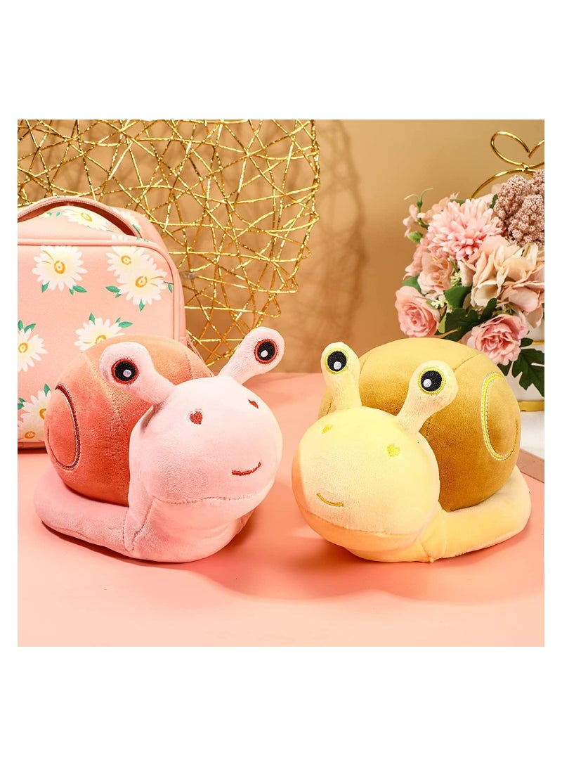 SYOSI 2 Pieces Snail Doll Plush Toy 7.87 Inch Cartoon Lovely Birthday Gift C ute Soft Snail Plush Toy Snail Stuffed Animal Toy Kawaii Animal Pillow for Home Decoration Gift Pink, Yellow - Image 5