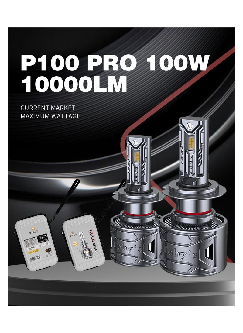 Toby's Tobys P100 Pro 9006 2 Pieces 200W Original Tested LED Headlight Bulb Assembly 20000 Lumens 100W/Piece Xtreme Bright With Color Temperature 6500K  - Image 1