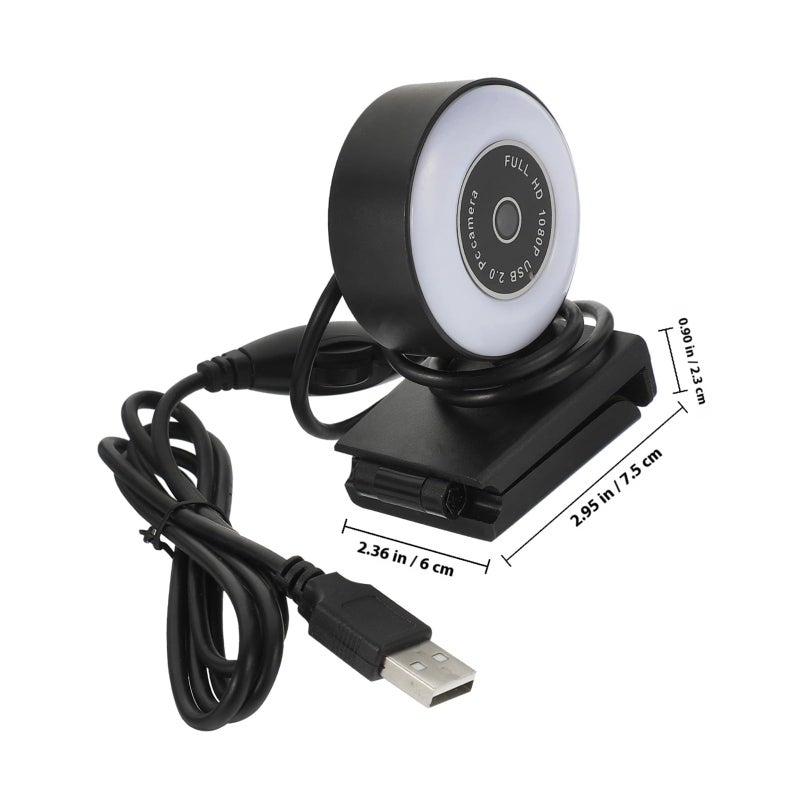 كاميرا ويب بدقة 1080P مع ميكروفون، توصيل USB، تشغيل فوري للاجتماعات عبر الإنترنت والبث ومكتب المنزل - Image 3