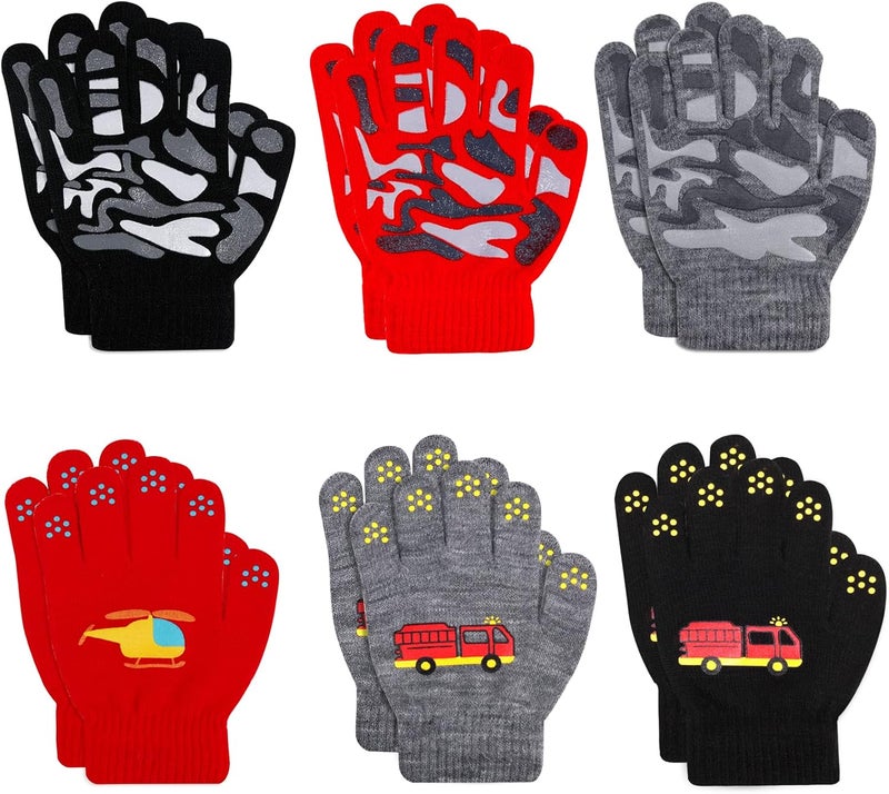 ONESING قفازات صوفية شتوية للأطفال من 3-24 زوج - قفازات بيضاء للأصابع للأولاد والبنات - Image 1