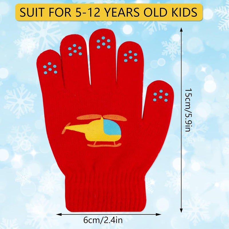 ONESING قفازات صوفية شتوية للأطفال من 3-24 زوج - قفازات بيضاء للأصابع للأولاد والبنات - Image 3
